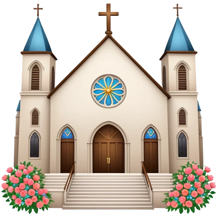 Church wedding venue with decorations emoji