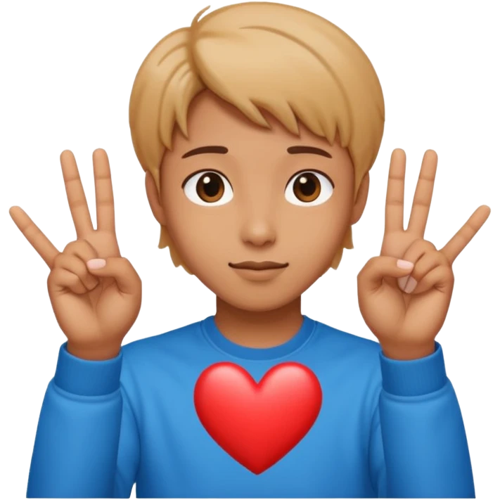 Bts hand pose and heart place mid of fingers emoji