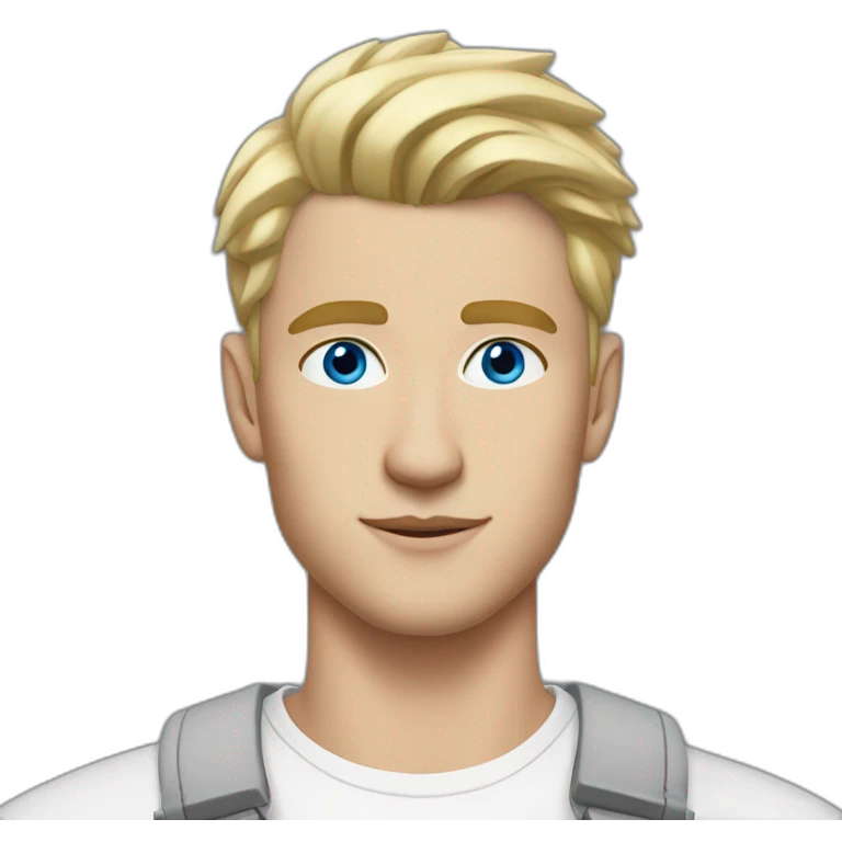 blonde man, 23 years old, sophisticated, blue eyes, undercut hair emoji
