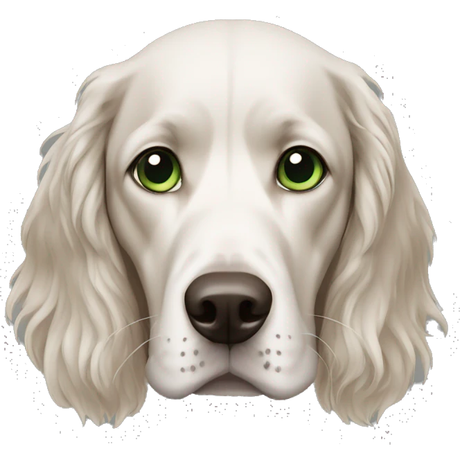 bald man, green eyes, older walking spaniel  emoji
