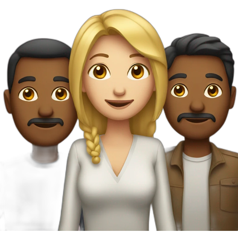 a woman between two men emoji