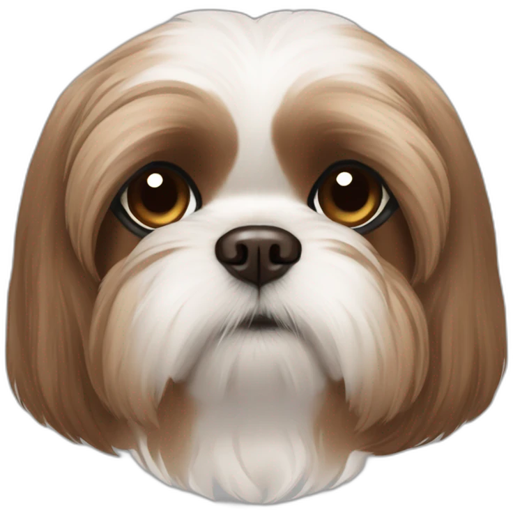 all brown shih-tzu dog brown nose no white short ears emoji