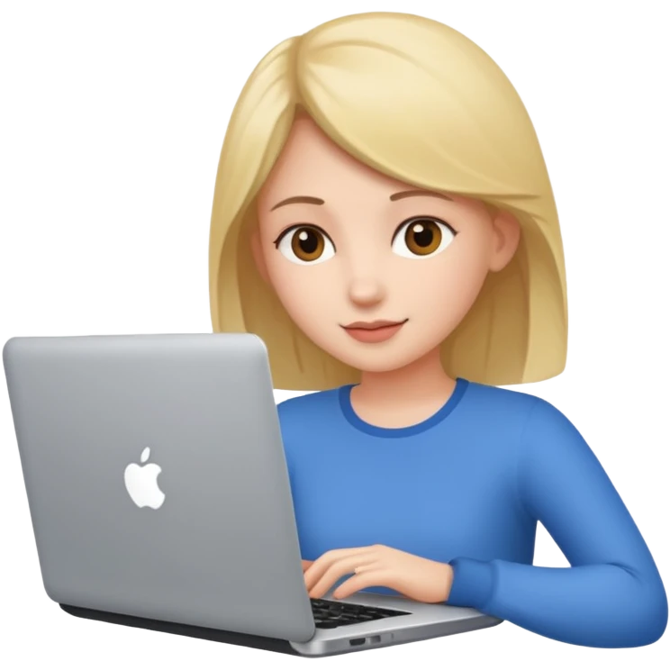 girl with laptop. emoji