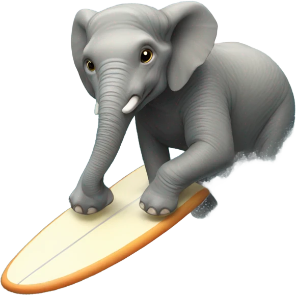 Elephant surfing emoji