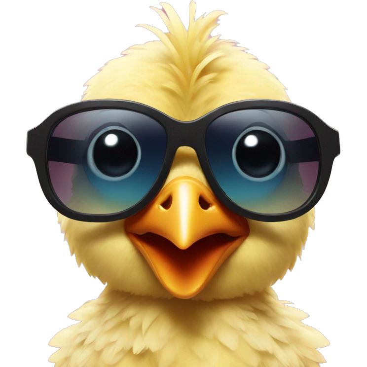 A baby chicken with sunglasses  emoji
