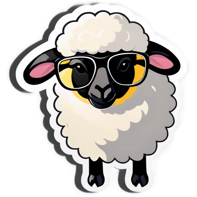 Black sheep with sunglasses  emoji