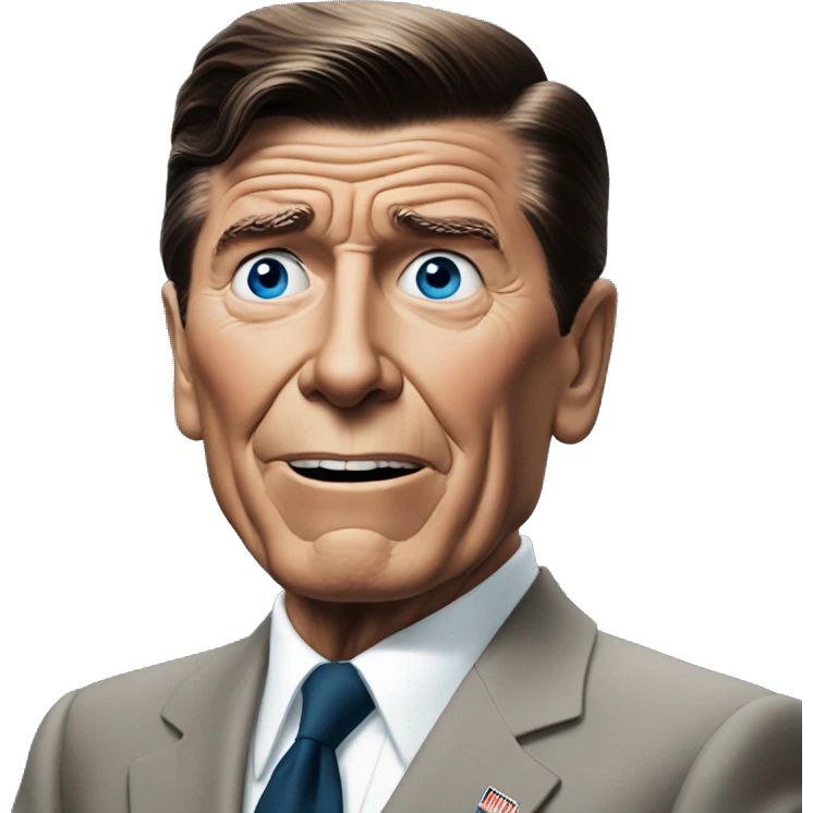 Ronald Reagan is scared blue eyes emoji