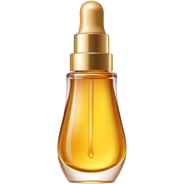 Gisou lip oil, small transparent bottle with gold cap, tinted lip gloss, honey-infused beauty product emoji