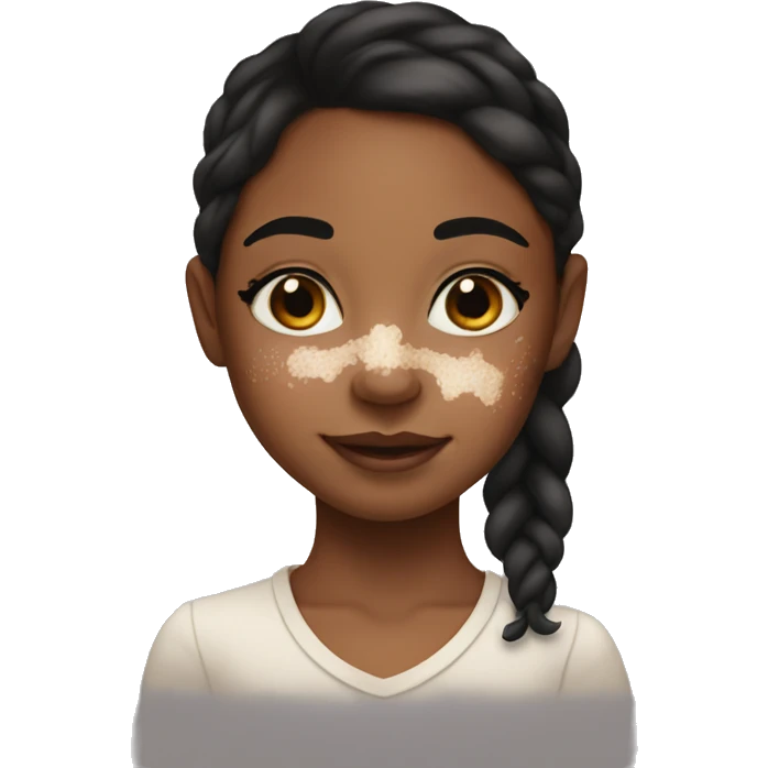 girl with vitiligo on her face  emoji