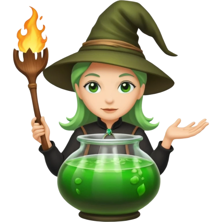 green witch cooking potion emoji