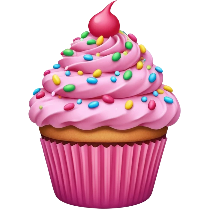 Cupcake with pink icing emoji