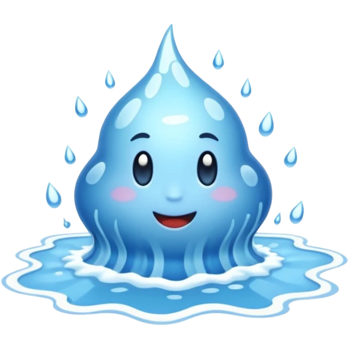 cinematic realistic - a large splashing puddle of water emoji