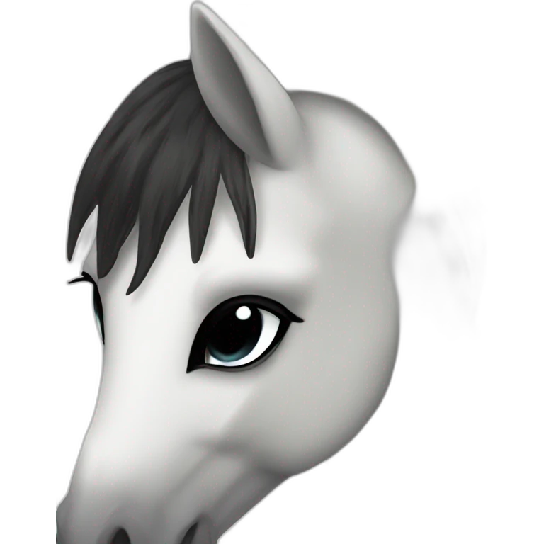 poney blanc et noir emoji