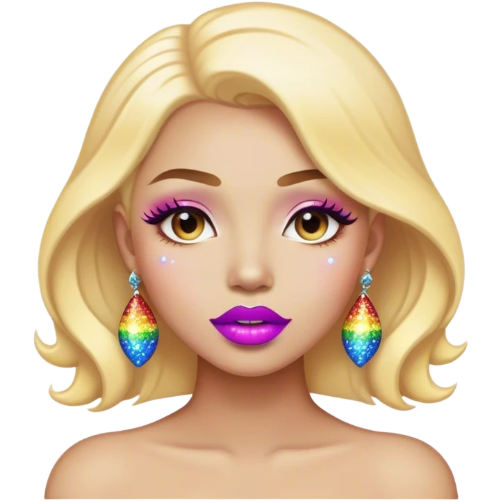 rainbow sparkle lips emoji