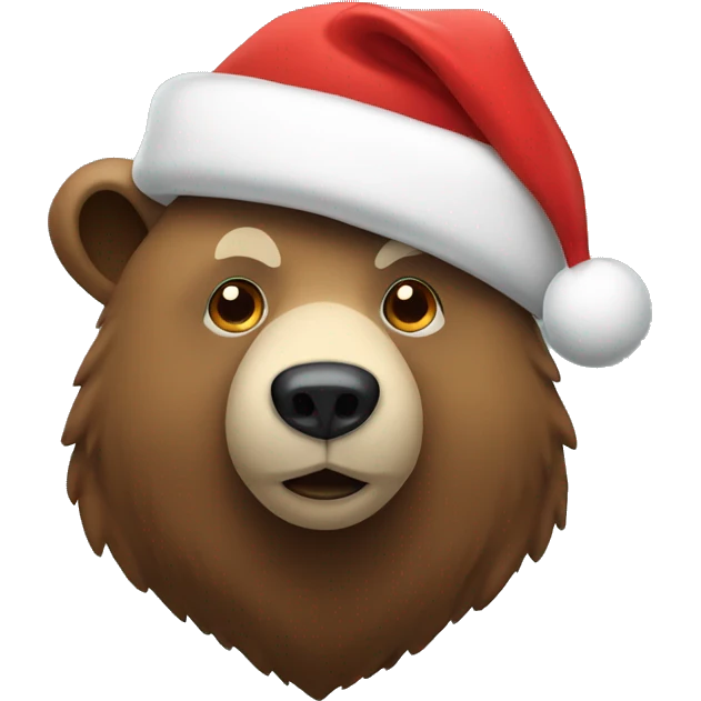 A Bear with santa hat emoji