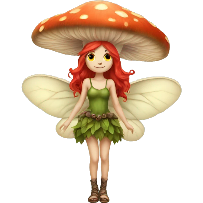 mushroom fairy with red hair emoji