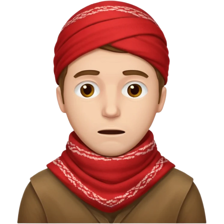 Sore throat for white brown hair guy
No fever - red keffieh palestinian emoji