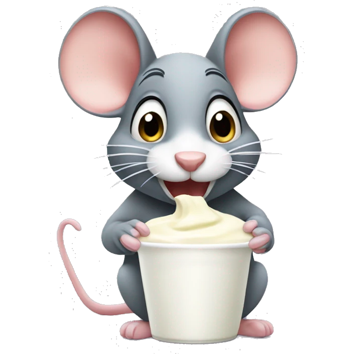  mouse eating yogurt  emoji