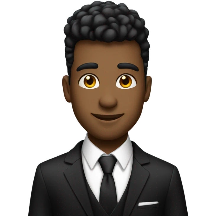 formal selfie in black suit birthday boy emoji
