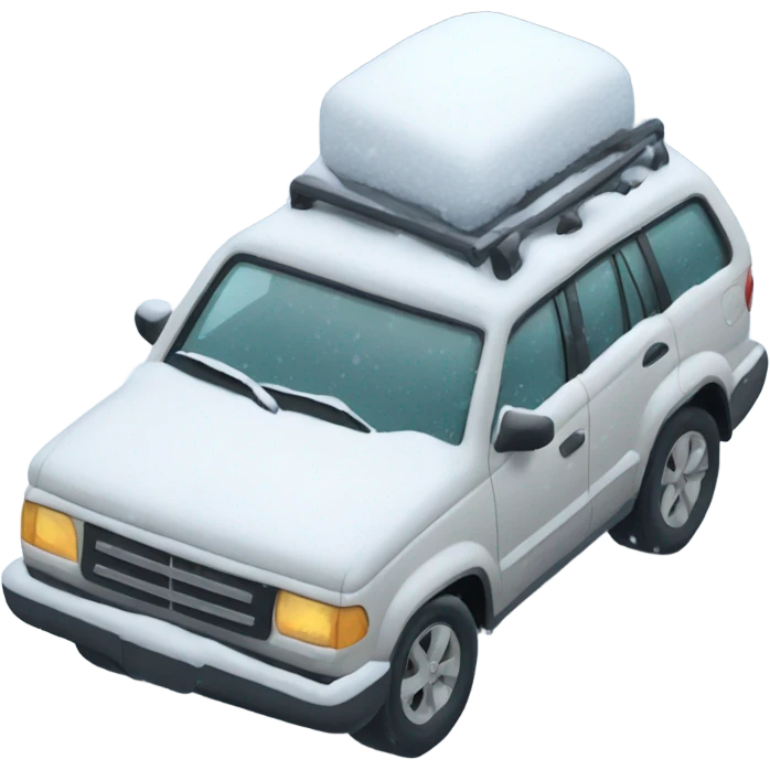Car stuck in snow emoji