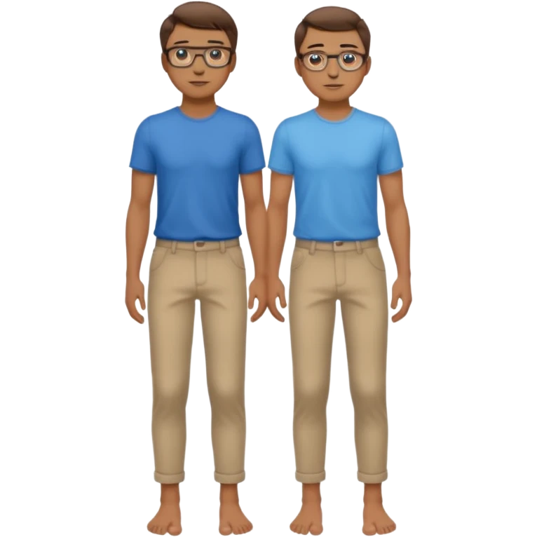 homme l'air cool taille moyenne corpulence maigre cheveux chatain court yeux bleus lunettes photo de pieds en pantalon  emoji