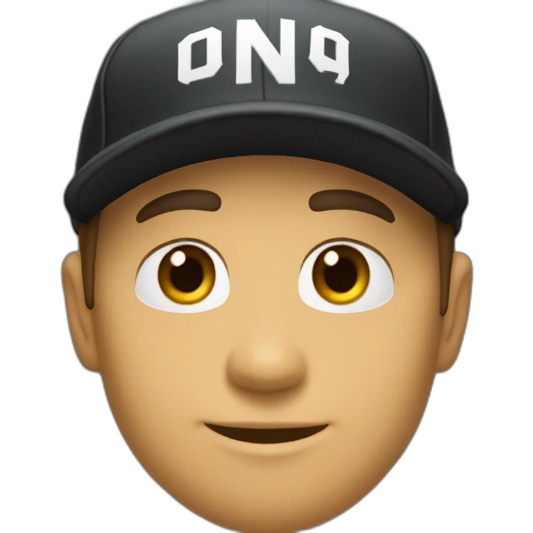 Un black casquette avec infinite player écrit sur son survêtement emoji