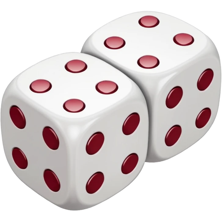 two dices in with burgundy heart details emoji