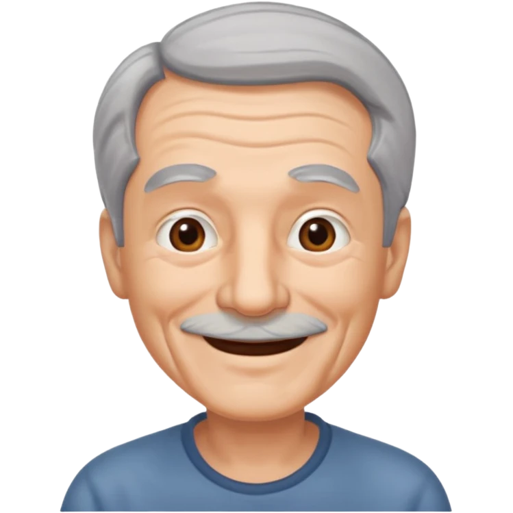 señor muy mayor pelo gris sin bigote con poco pelo emoji