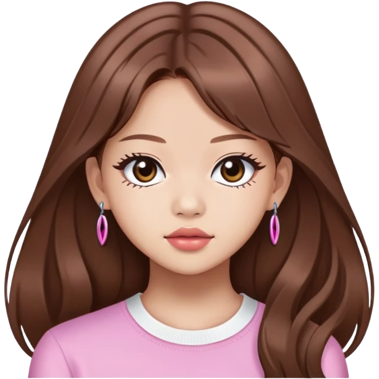 Jennie from BLACKPINK K-pop star with brown hair emoji