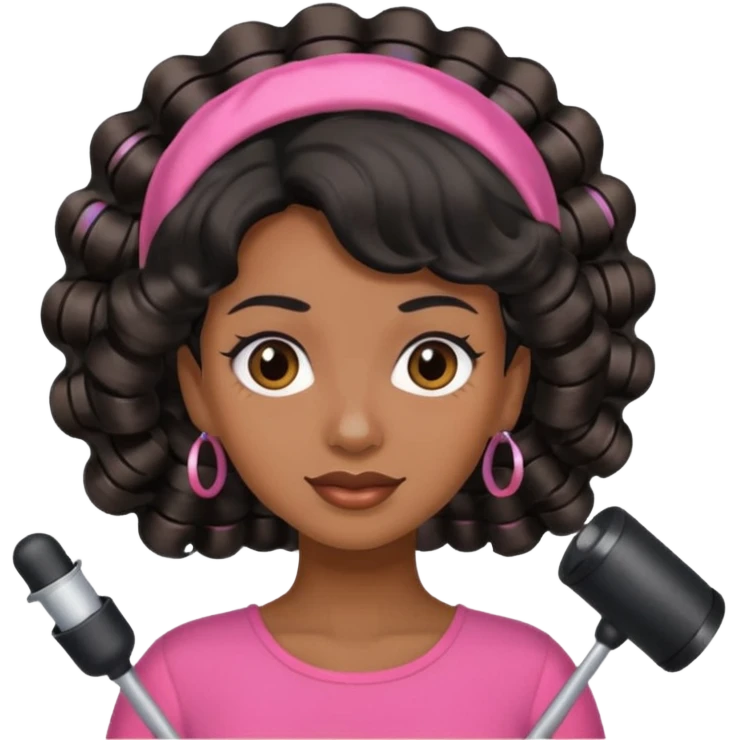 hair with hair rollers emoji