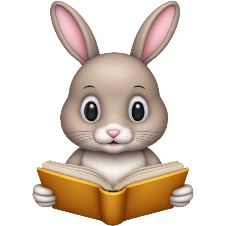 bunny reading book emoji