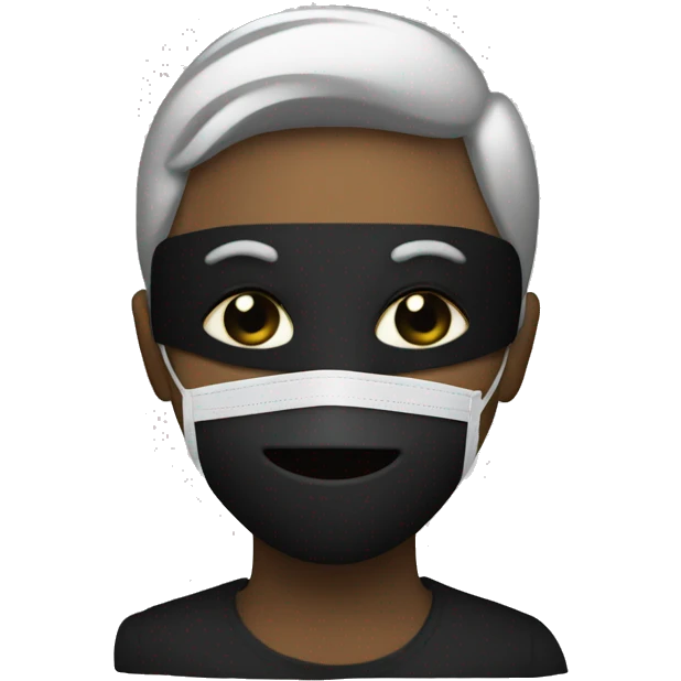 person with a mask black and money  emoji