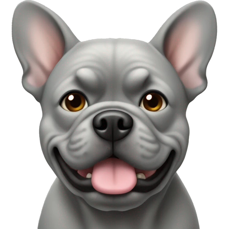Gray French buldog emoji