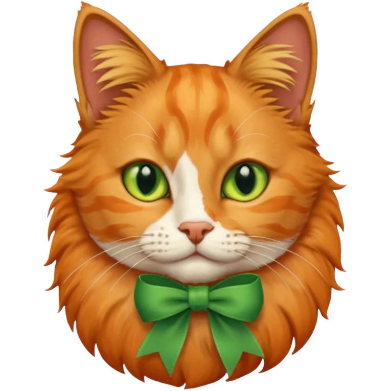 cat with green ribbon on ear emoji
