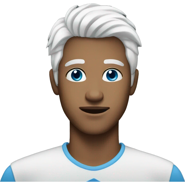 Young man with blue eyes and white hair emoji