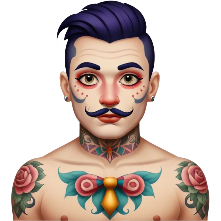 Vintage circus tattooed man emoji