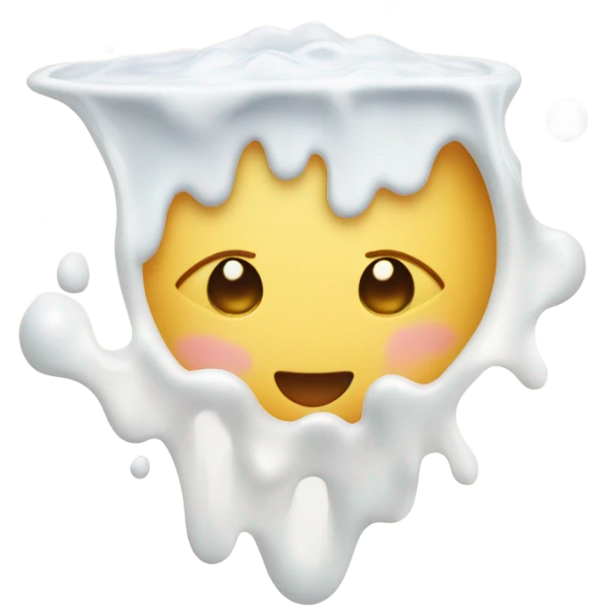 Cute face covered in milk emoji