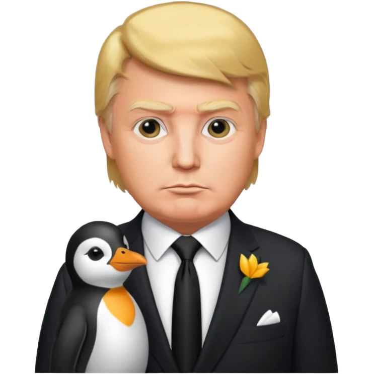 trump 抱企鹅 emoji