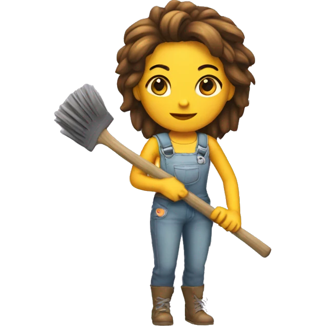 chica limpiando emoji