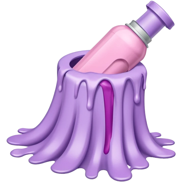 tubes of pastel pink and lilac hair dye, lying around with dye leaking out emoji