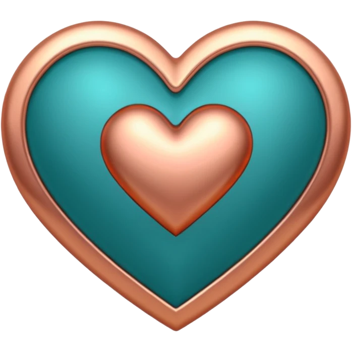 A teal, burnt orang, and rose gold heart, please.  emoji