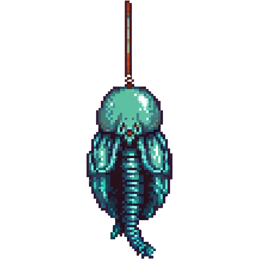 MRI parasitic embryo, digital, fetal small shape in otherworldly bubble, eerie, horror, pupa, crystalis, in-utero, sea-life, crustaceanoid, photorealismm siphonophore, polyp emoji