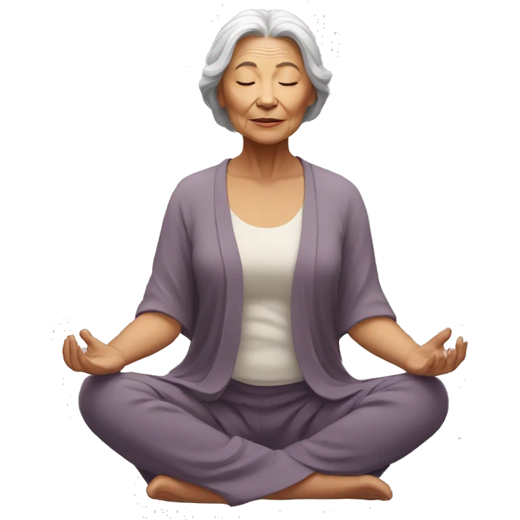 meditating elder lady emoji
