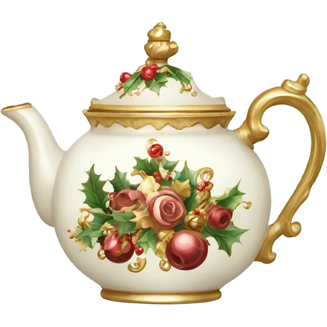 Christmas rococo teapot emoji