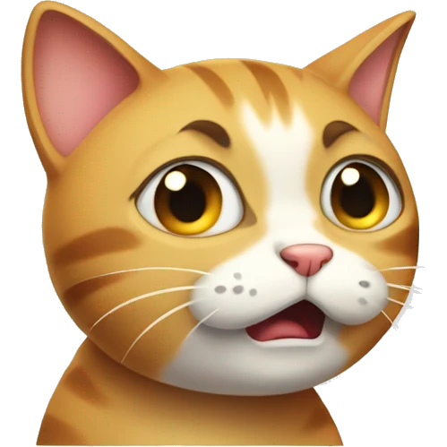 Really shocked and depressed cat emoji