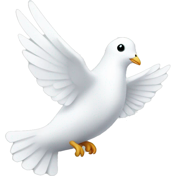 A white dove with an olive branch emoji