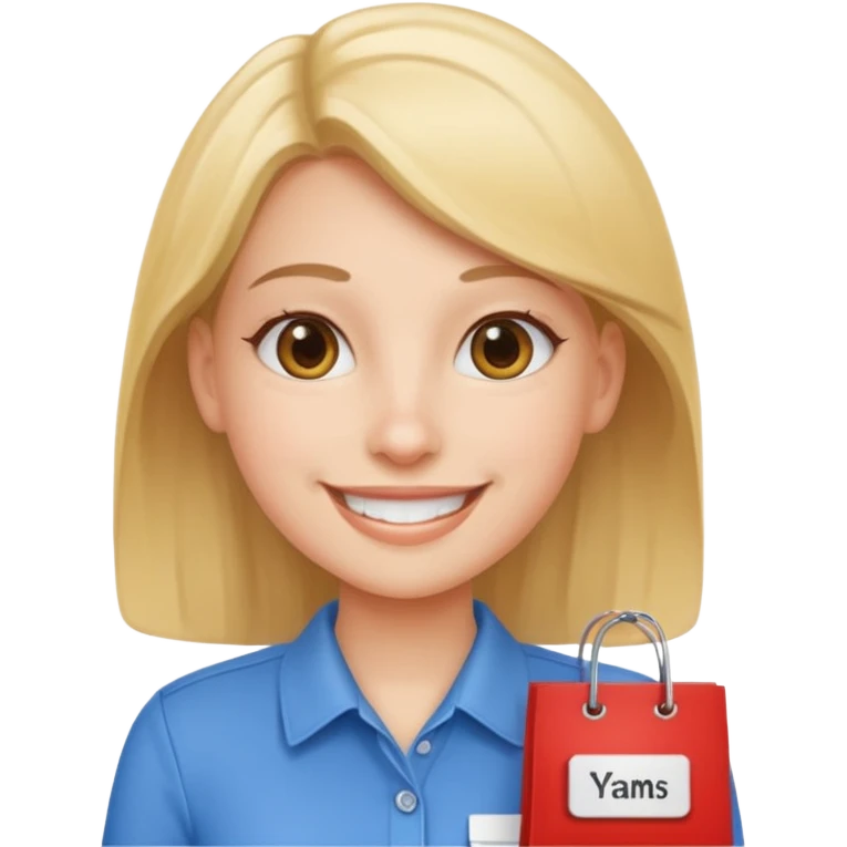 a fun loved shopping assistant emoji