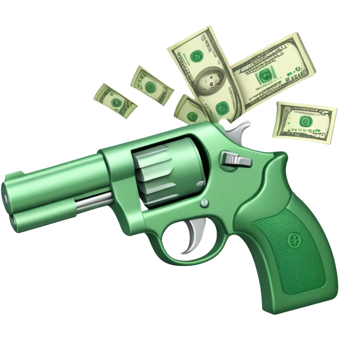 money gun shooting dollar bills emoji