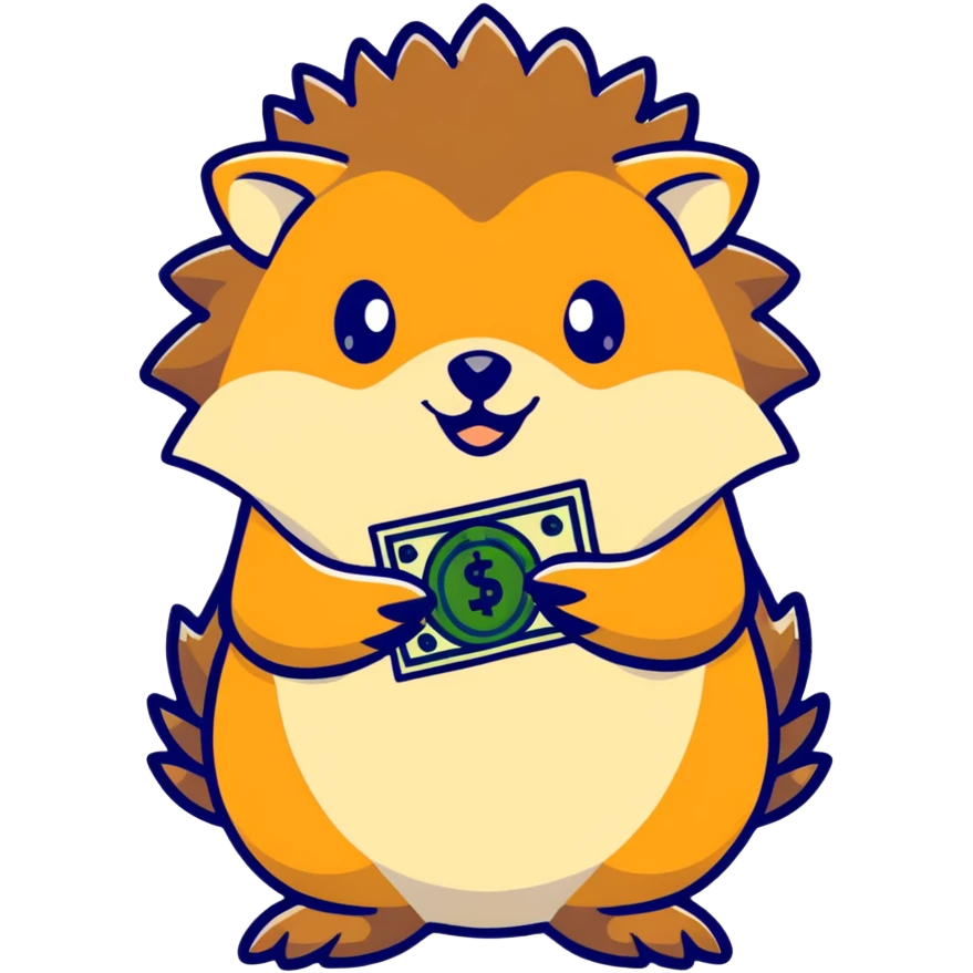 hedgehog with money emoji