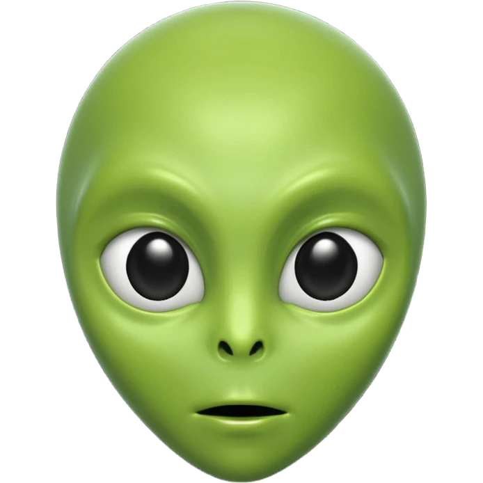 green alien head glossy emoji